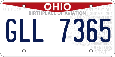 OH license plate GLL7365