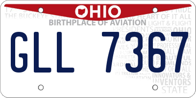 OH license plate GLL7367