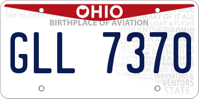 OH license plate GLL7370