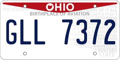OH license plate GLL7372