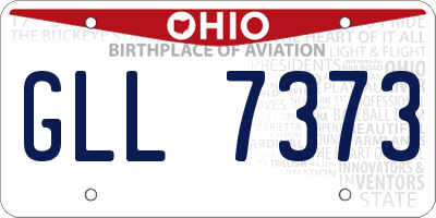 OH license plate GLL7373