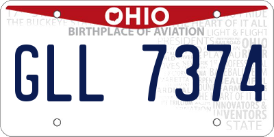 OH license plate GLL7374