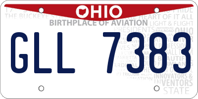OH license plate GLL7383