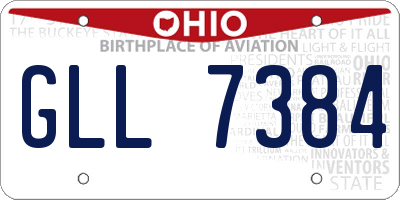 OH license plate GLL7384