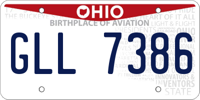 OH license plate GLL7386