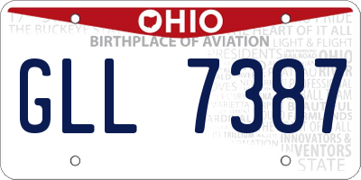 OH license plate GLL7387