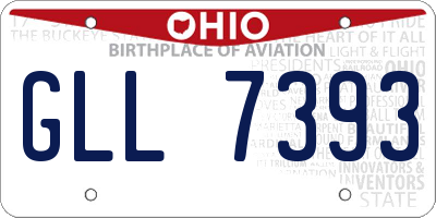 OH license plate GLL7393