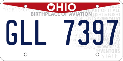 OH license plate GLL7397