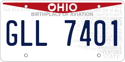 OH license plate GLL7401