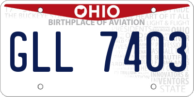 OH license plate GLL7403