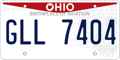 OH license plate GLL7404