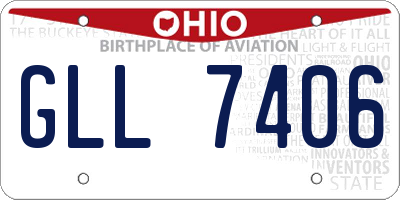 OH license plate GLL7406