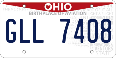 OH license plate GLL7408