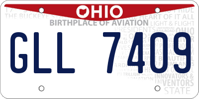 OH license plate GLL7409