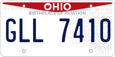 OH license plate GLL7410