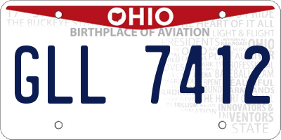 OH license plate GLL7412
