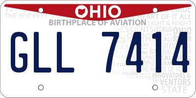OH license plate GLL7414