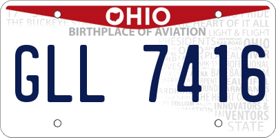 OH license plate GLL7416