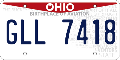 OH license plate GLL7418