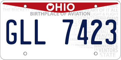 OH license plate GLL7423