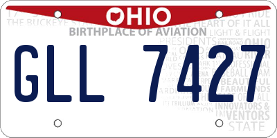 OH license plate GLL7427