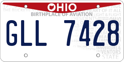 OH license plate GLL7428