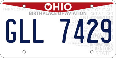 OH license plate GLL7429