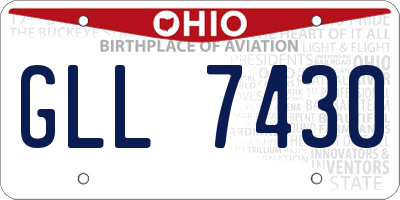 OH license plate GLL7430