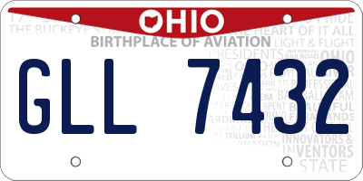 OH license plate GLL7432