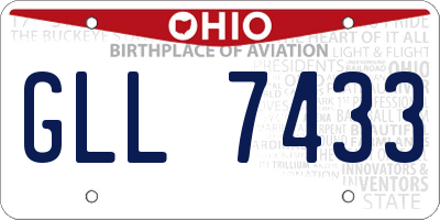 OH license plate GLL7433