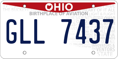 OH license plate GLL7437