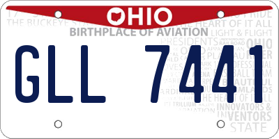 OH license plate GLL7441