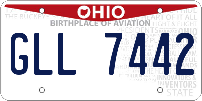 OH license plate GLL7442