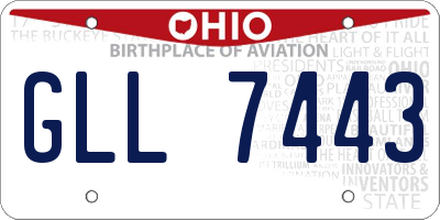 OH license plate GLL7443