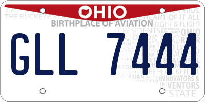 OH license plate GLL7444