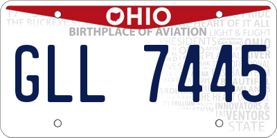 OH license plate GLL7445