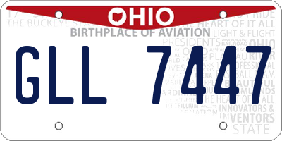 OH license plate GLL7447