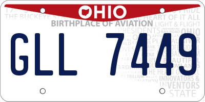 OH license plate GLL7449