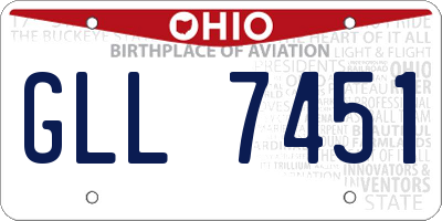 OH license plate GLL7451