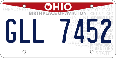 OH license plate GLL7452
