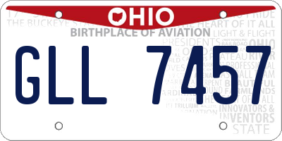 OH license plate GLL7457