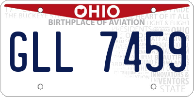 OH license plate GLL7459