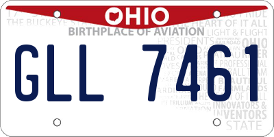 OH license plate GLL7461