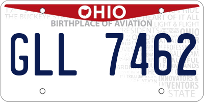 OH license plate GLL7462