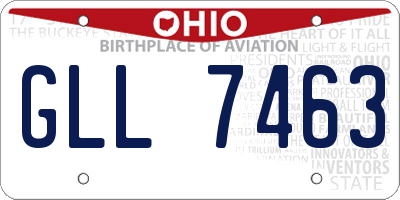 OH license plate GLL7463