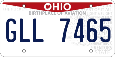OH license plate GLL7465