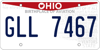 OH license plate GLL7467