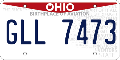 OH license plate GLL7473