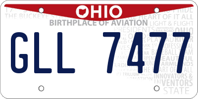 OH license plate GLL7477