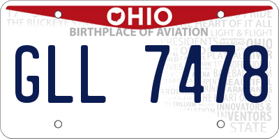 OH license plate GLL7478